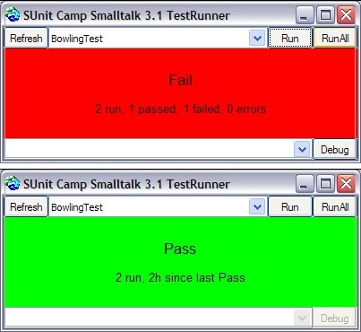Smalltalk SUnit's TestRunner results