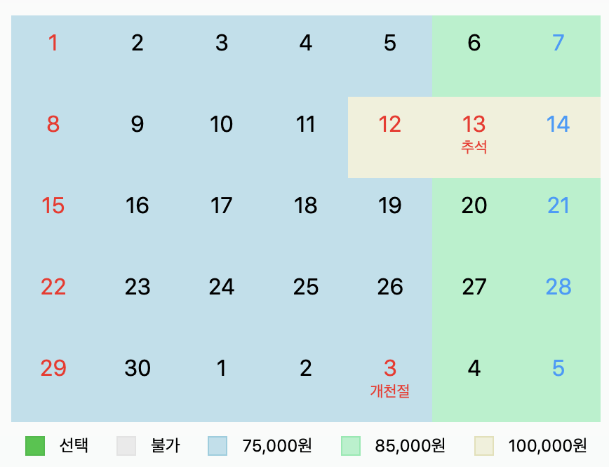 ある宿の9月価格表