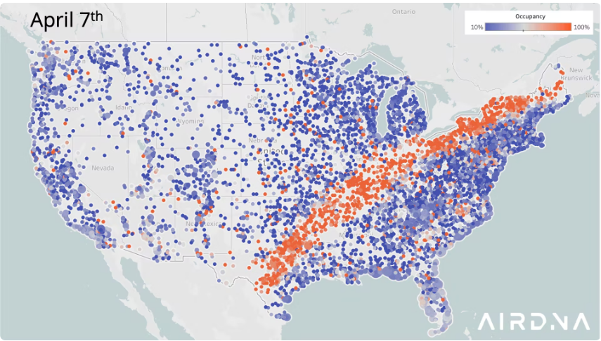 (出典:AIRDNA, Viewing the 2024 Solar Eclipse Through a STR Lens: Trends and Takeaways)